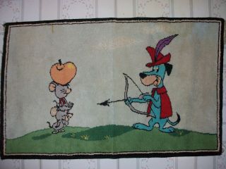 Vtg 1960s Hanna Barbera Huckleberry Hound Robin Hood Pixie And Dixie Figure Rug