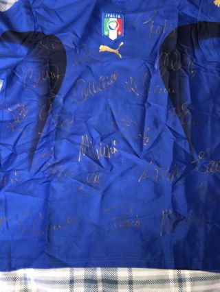 Italy Italian Vintage Azzurri Puma 2006 World Cup Signed Shirt Buffon Pirlo