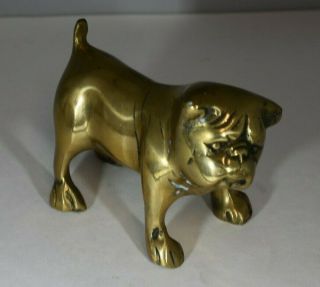 Vintage Heavy Cast Brass Bulldog Figurine - Paperweight -