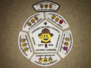 Boy Scout Bsa Evangeline Emoji La Council 2017 National Jamboree Jsp Patch Set