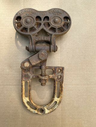 Old Vintage J.  E.  Porter Co.  Ottawa Ill.  Cast Iron Door Roller