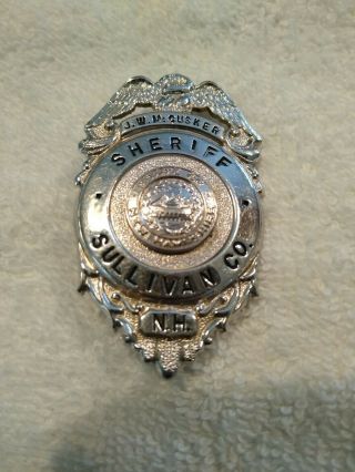 Police Badge - Sheriff - Sullivan County,  Hampshire - (rare/obsolete)