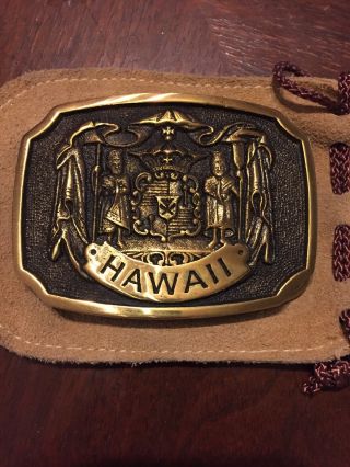 Vintage Hawaii State Crest Belt Buckle Dated 1977 Heritage