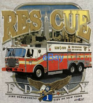 Fdny Nyc Fire Department York Nyc T - Shirt Sz M Manhattan Rescue 1
