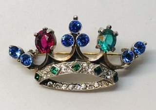 Unique Vintage Trifari “alfred Philippe” Sterling Royal Coronation Crown Pin
