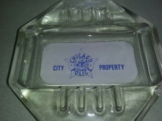 Vintage Chicago Police Department Glass Ashtray - City Of Chicago CPD 2