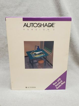 Vintage Autoshade Autodesk With Renderman Version 2.  0 5.  25 Floppy