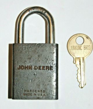 Vintage John Deere Padlock Pad Lock With Key