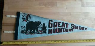 Vintage Early Great Smoky Mountains National Park Wool/felt Pennant