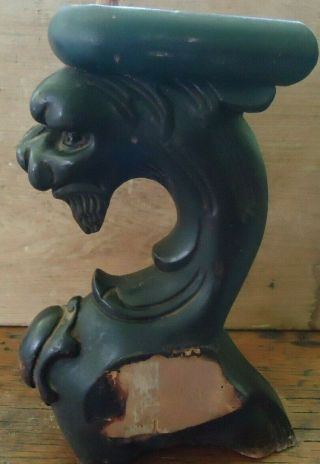 Old Antique Architectural Salvage Hand Carved Griffin Dragon Gargoyle Lion Head