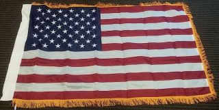 3x5 Usa 300 D Nylon Embroidered American Flag With Gold Fringes Us Banner