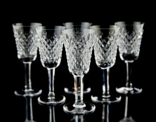 Waterford Alana Sherry Glasses Set Of 6 Vintage Elegant Cut Crystal Stemware