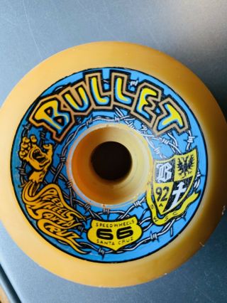 Santa Cruz Bullet 66’s Skateboard Speed Wheels Vintage Originals 92a (yellow)