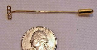 Vintage 18k Gold Three Links Odd Fellows Stick Lapel Pin Rebekah Masonic Abh