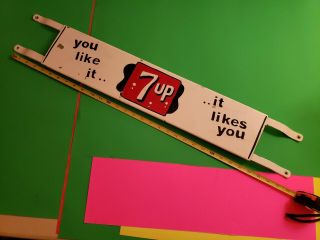 Rare Vintage 7 - Up Bar - Door Push Sign " You Like It,  It Likes You.  "