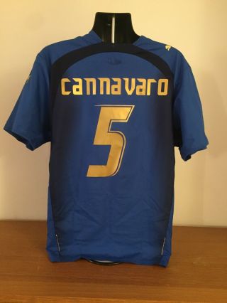 Italy Home Shirt World Cup 2006 Cannavaro 5 Xl Vintage Rare