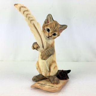 Country Artists Kitten With Feather Figurine 02225