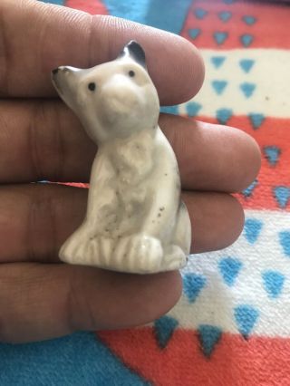 Vintage Miniature Porcelain Dog Figurine - Made In Japan (d)