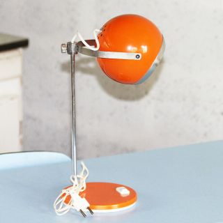 Lampe à Poser Articulée Vintage Eyeball Space Age Orange En Métal