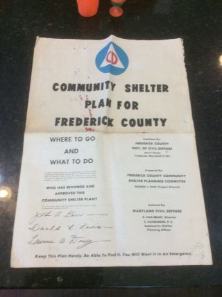 Community Shelter Plan For Frederick County 1970’s Cold War Civil Defense