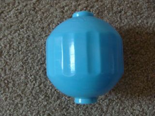 Pretty Blue Milk Glass " The S " Co.  Old Lightning Rod Ball Fluted Unusual