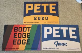 3 Mayor Pete Buttigieg Official Campaign Posters Gay Sign 2020 Vp President Book