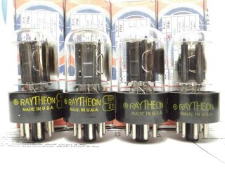 4 - 6sn7gtb Raytheon Vintage Vacuum Tubes Reference Plus Grade Quad