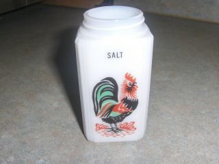 Vtg Mckee Tipp City Milk Glass Rooster Salt Shaker Range 4 " Tall Made In U.  S.  A