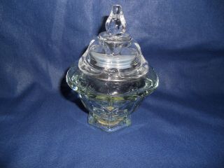 Vintage Avon Moonwind Emollient Bath Pearls Clear Glass Jar With Lid - Empty