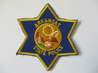 Vintage 1975 Arkansas State Cotton Twill Star Police Patch