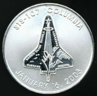 2003 Sts - 107 Columbia Space Shuttle Post Accident Released 1 Oz.  999 Silver Rd.