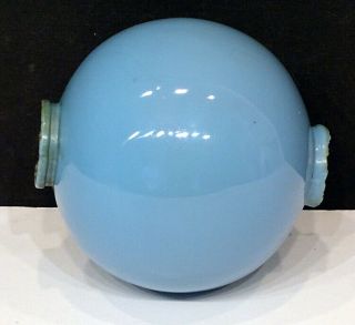 Antique Blue Opalescent Milk Glass Weathervane Lightning Rod Ball / Barn Farm