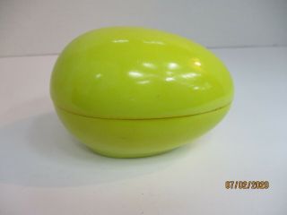 Vintage F.  M Limoges Lemon Yellow Egg Shaped Porcelain Trinket Box 3