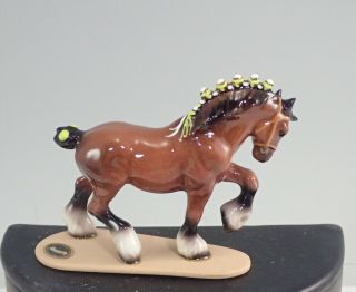 Hagen - Renaker No.  3127 Miniature Clydesdale Horse Figurine On Base
