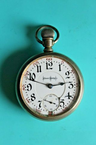 Illinois 18 Size “bunn” 17 Jewel Open Face Pocket Watch 1907 Antique Vintage
