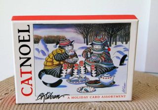 Box B.  Kliban Cat Noel Christmas Holiday Cards,  4 Designs 19 Cards & Envelopes