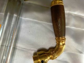 door handle Sherle Wagner Gold Plated with Walnut Wood Handle,  4.  25 Long 2