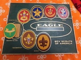 Vintage Bsa Boy Scouts Of America My Trail To Eagle Plaque Complete Rare