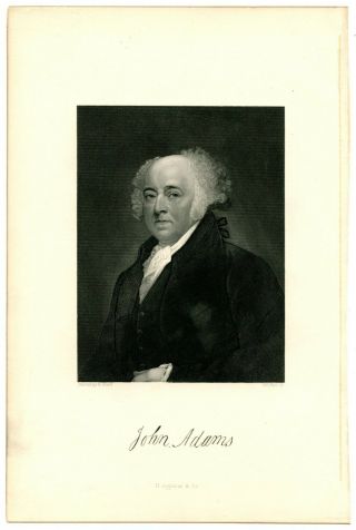 John Adams,  President/declaration Of Independence Signer,  Steel Engraving (7862)