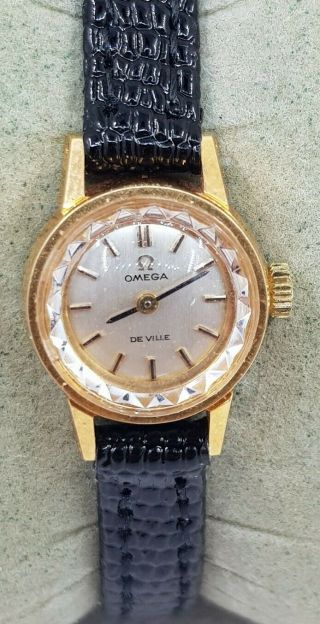 Omega Swiss Gold Plated Ladies Cocktail Watch Cal 485 Diamond Cut Ref 511.  166