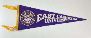 Vintage East Carolina University Ecu Pirates Felt Pennant Flag Purple Greenville