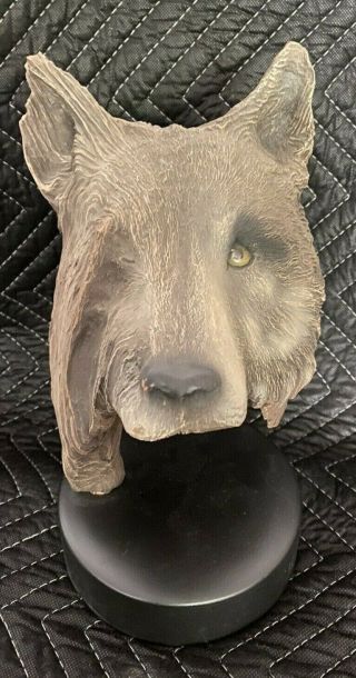 Rick Cain Signed1991 Limited Ed " Spirit Dog " Wolf Sculpture 1779/2000