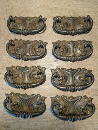 8 Antique Metal Handles For Antique Pine Chest Of Drawers Set Of 8 Art Nouveau