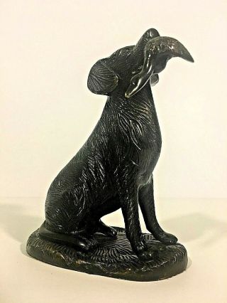 Antique Vintage French Bronze Hunting Dog Duck Golden Retriever Labrador
