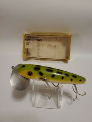 Vintage Wooden Muskie Jitterbug Lure By Fred Arbogast