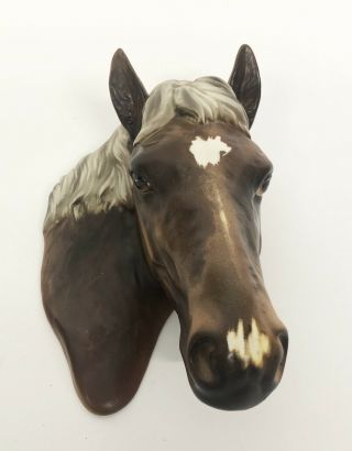 Vintage Norcrest Ceramic Horse Head Wall Hanging Bust P - 636