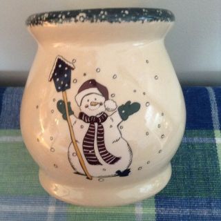 Home & Garden Party - - Snowman - 2002 Candle Warmer For Wax - Tart Burner - Stoneware