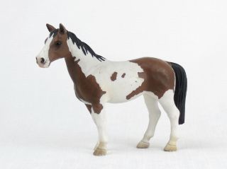 Rare Schleich Horse From Covered Wagon Set Pinto Mare Frontier Retired