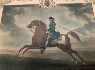 Antique 1755 Mezzotint Print Of Man On Horseback Signed By Seymour Oelin