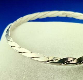Vintage Tiffany & Co 925 Sterling Silver 3d Polished Rope Twist Bangle Bracelet